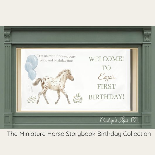 Cheval miniature | Bannière d'anniversaire de déco