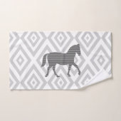 Cheval - motif géométrique - noir et gris (Serviette à main)