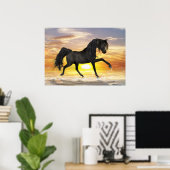 Cheval noir 28" x 20", Poster de valeur (Matte) (Bureau à domicile)