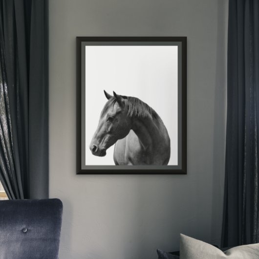 Cheval noir blanc Style moderne Poster