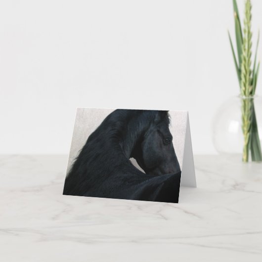 Cheval noir - carte de note frisonne (Devant)