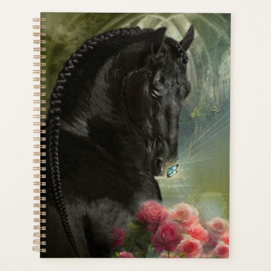 Cheval Noir Cheval Friesen - Calendrier, Planifica (Devant)