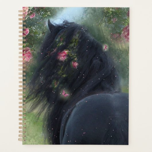 Cheval Noir Cheval Friesen - Calendrier, Planifica (Devant)