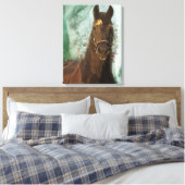 Cheval noir Cheval friésien - Toile enveloppée (Insitu(Chambre))