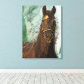 Cheval noir Cheval friésien - Toile enveloppée (Insitu (Plancher de Bois))