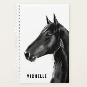 Cheval noir et blanc Personnalisé