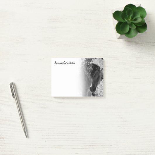 Cheval noir et blanc Post-it Notes (Bureau)