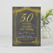 Cheval noir et or Adulte Invitation d'anniversaire (Debout devant)