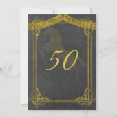 Cheval noir et or Adulte Invitation d'anniversaire (Dos)