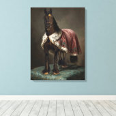 Cheval noir frison - Toile emballée (Insitu (Plancher de Bois))