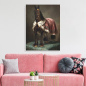 Cheval noir frison - Toile emballée (Insitu(Salon))