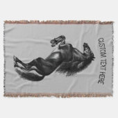 Cheval noir Jetez une couverture avec texte person (Devant)