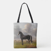 Cheval noir vintage avec Sac fourre-tout lame (Dos)