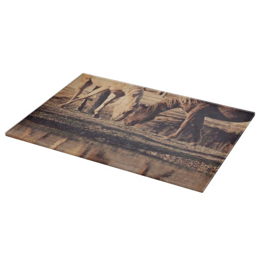 Cheval occidental en verre de planche à découper (Coin)