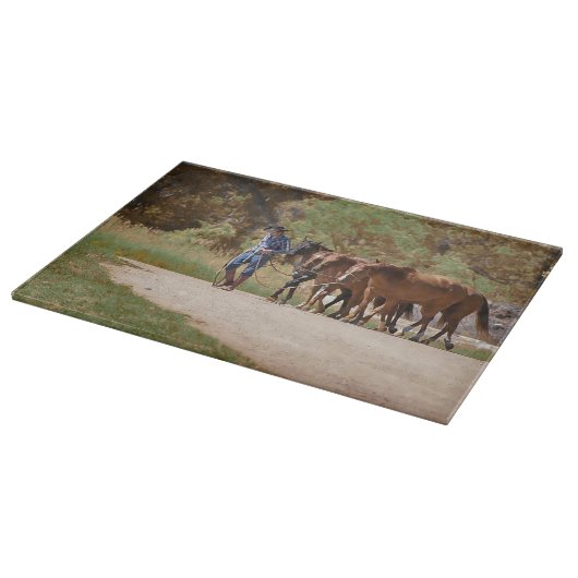 Cheval occidental en verre de planche à découper (Coin)