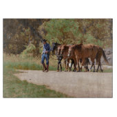 Cheval occidental en verre de planche à découper (Devant)