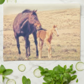 Cheval occidental rose poussiéreux de serviette de (Plié)