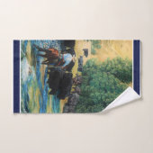 Cheval occidental/troupeau de bovins Angus noirs/c (Serviette à main)