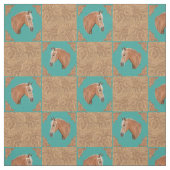 Cheval Palomino Avec Cuir Imprimer Tissu Occidenta (Échantillon)