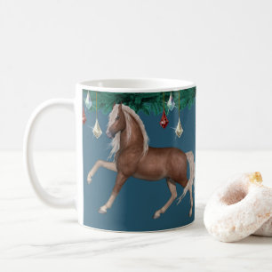 Cheval Palomino sur Mug Bleu