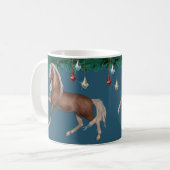Cheval Palomino sur Mug Bleu (Devant gauche)