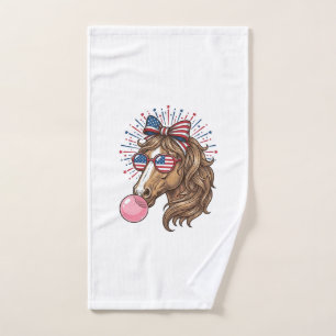 Cheval Patriotique Bubble Gum Vintage Vector T-Shi