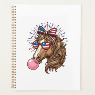 Cheval Patriotique Bubble Gum Vintage Vector T-Shi