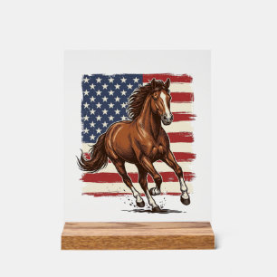 Cheval Patriotique Vintage Création Vectorielle We