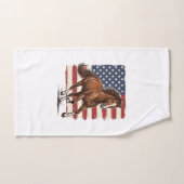 Cheval Patriotique Vintage Western Vector Design_1 (Serviette à main)