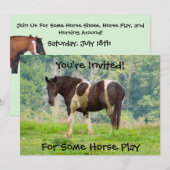 Cheval peint américain sur invitation d'une fête d (Devant / Derrière)