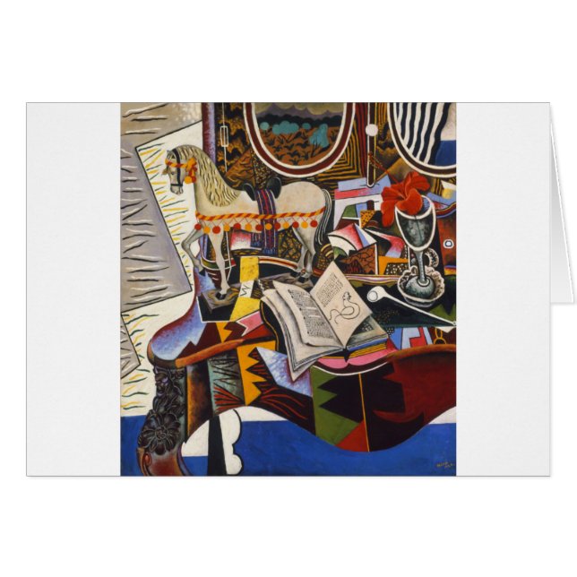 Cheval Pipe Fleur rouge par Joan Miro (Devant horizontal)