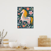 cheval poney fleuri magique poster de chambre pour (Cuisine)