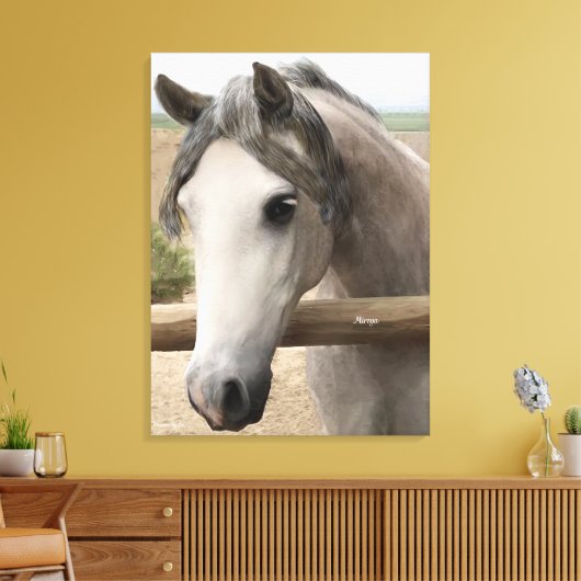 Cheval Portrait Art Enveloppé Toile 24" x 18", 1,5 (Insitu(Salon))