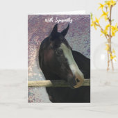 CHEVAL PORTRAIT PHOTO CARTE DE SYMPATHIE ANIMALE (Fleur jaune)