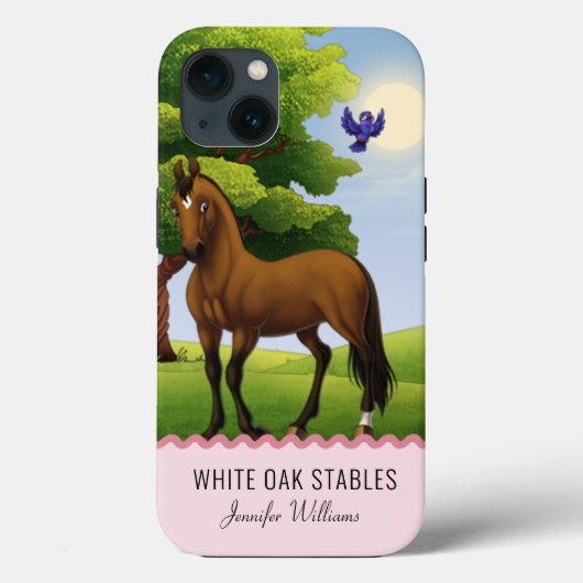 Cheval Pur-Sang dans un Pâturage Coque iPhone  (Verso)