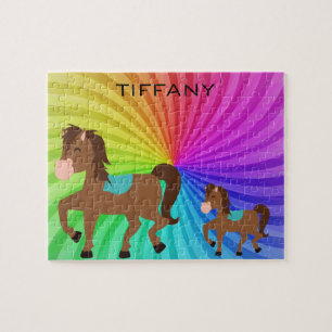 Cheval & Rainbows puzzle personnalisé pour les enf