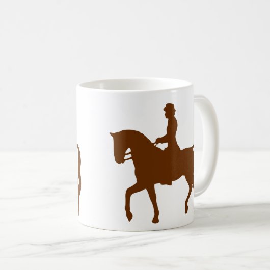 Cheval & Rider Classic Silhouette Image Mug (Devant droit)