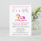 Cheval Rocking Baby Girl Douche Invitation (Debout devant)