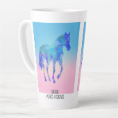 cheval rose bleu Latte Mug (Angle gauche)