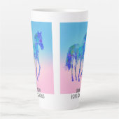 cheval rose bleu Latte Mug (Devant)