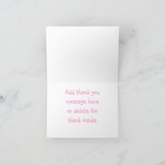 Cheval rose clair Anniversaire Merci Carte Note (Intérieur)