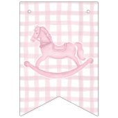 Cheval Rosé En vichy Fille Bannière Bébé (Premier drapeau)