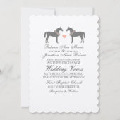 Cheval rose et gris Faire-part de mariage (Devant)