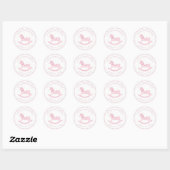 Cheval rose Fille Baby shower Favoriser Sticker (Feuille)