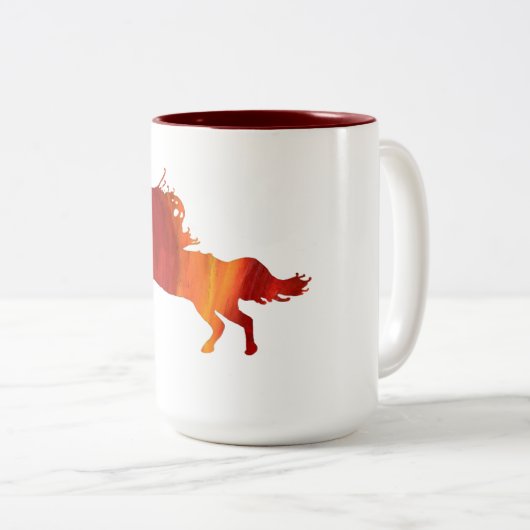 Cheval Rouge Mug à deux tons (Devant droit)