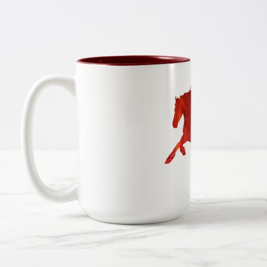 Cheval Rouge Mug à deux tons (Gauche)