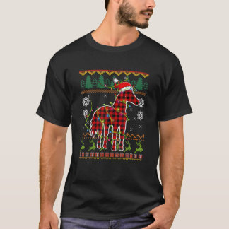 Cheval Rouge Plaid Santa Hat Vilain Sweat de Noël 