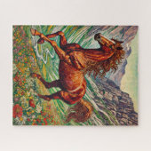 Cheval Rouge sur un Puzzle de 500 pièces à flanc d (Horizontal)