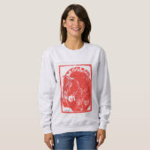 Cheval rouge sweatshirt design (Norwegian Fjord Ho (Devant entier)