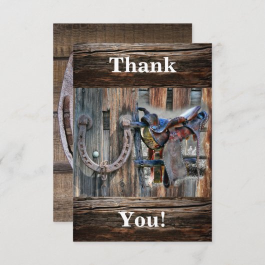 Cheval Saddle Horseshoe Rustique Western Merci Ca (Devant / Derrière)